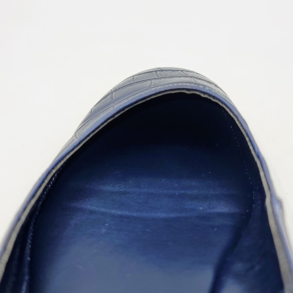 Calvin Klein Felice Ballet Flats Navy Faux Croc Embossed CK Logo Classic Casual - Picture 13 of 16